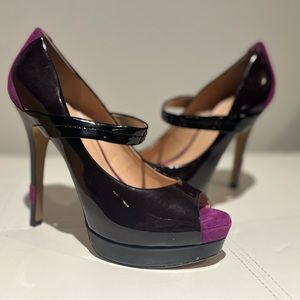 Purple peep toe patent leather pump by Jessica Simpson. Size 8.5